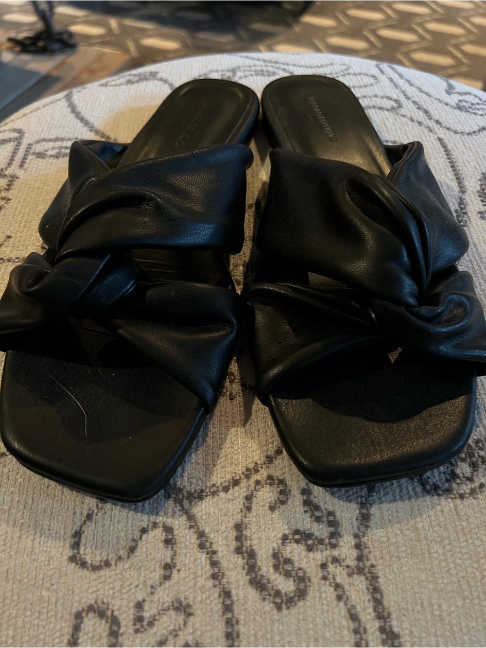 Banana Republic Factory-Black Knot Slide Sandals - Women's Slip-On Comfort